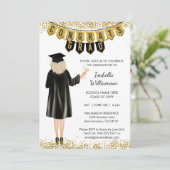 卒業ユニーク招待状ブロンドヘア 招待状 (スタンド正面)