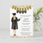 卒業ユニーク招待状ブロンドヘア 招待状 (スタンド正面)