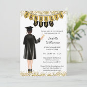 卒業ユニーク招待状茶色の髪 招待状 (スタンド正面)