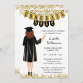 卒業ユニーク招待状赤毛 招待状 (正面/裏面)