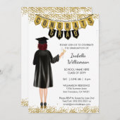 卒業ユニーク招待状赤毛 招待状 (正面/裏面)