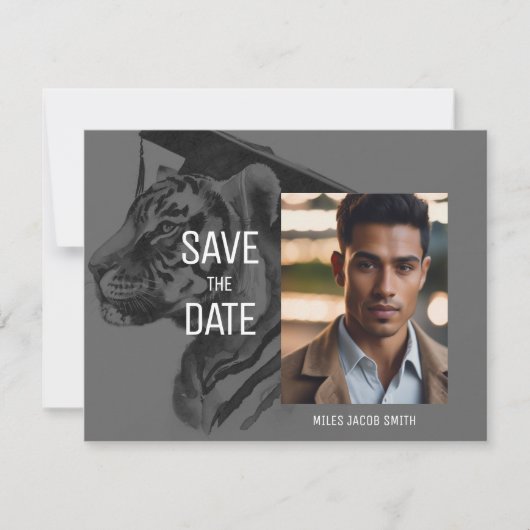 卒業ユニーク発表の写真カード 案内状 (正面)