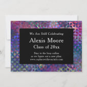 卒業ユニーク者カラフル延期カード 招待状 (裏面)