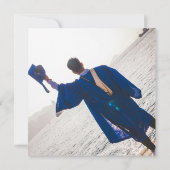 卒業ユニーク黒金ゴールドタッセルグラッド写真 サンキューカード (裏面)