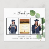 卒業ユーカリ写真予算サンキューカード (正面)