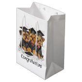 卒業ヨークシャーテリアドッグス ミディアムペーパーバッグ (正面アングル)