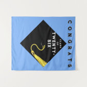 卒業ライトブルー2025パーティー タペストリー (正面(横))