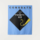 卒業ライトブルー2025パーティー タペストリー (正面)