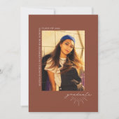 卒業ラインアートテラコッタ大学院写真 案内状 (正面)