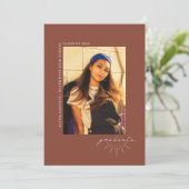 卒業ラインアートテラコッタ大学院写真 案内状 (スタンド正面)