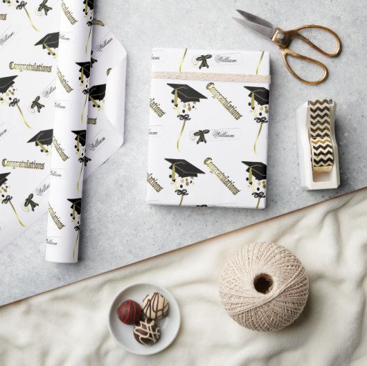 卒業ラッパーソナライズされたピング紙 ラッピングペーパー (クラフト)