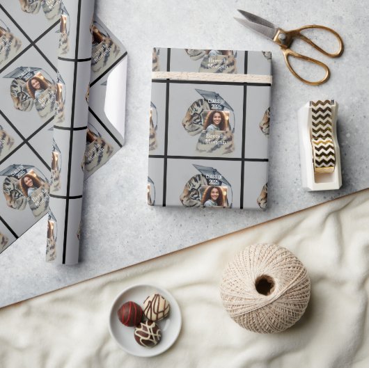 卒業ラッユニークピング紙 ラッピングペーパー (クラフト)