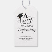 卒業ラベルは新しい始まりへの甘い結末 ギフトタグ (正面)