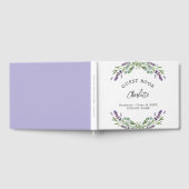 卒業ラベンダーバイオレット花模様ユーカリ ゲストブック (全面)