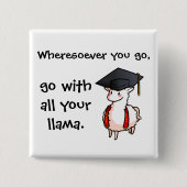 卒業ラマ 缶バッジ (正面)