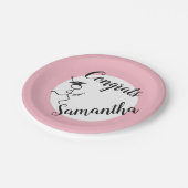 卒業ランナー©ランニングのパーティーピンク ペーパープレート (アングル)