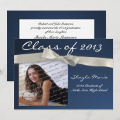 卒業リボン 招待状 (正面/裏面)