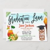 卒業ルアウ(ハワイ式宴会)お祝い招待状 招待状 (正面)