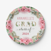 卒業ルアウ(ハワイ式宴会)クラス2024フローラ ペーパープレート (正面)