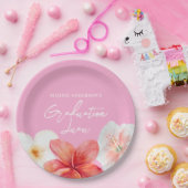 卒業ルアウ（ハワイ式宴会）トロピカルフラワー紙プレート ペーパープレート (パーティー)