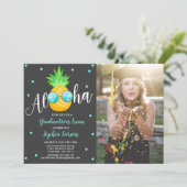卒業ルアウ（ハワイ式宴会）パーティの招待状パイナップルグラード 招待状 (スタンド正面)