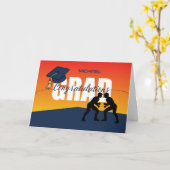 卒業レスリングアスリートおめでとうグラード カード (黄色い花)