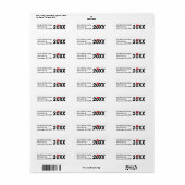 卒業レッドキャップと金ゴールドタッセル ラベル (フルシート)