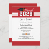 卒業レッドホワイトグラード2024パーティー 招待状 (正面/裏面)
