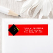 卒業レッド差出人住所ラベル ラベル (インサイチュ)