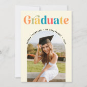 卒業レトロカラフルArch写真卒業 案内状 (正面)