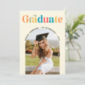 卒業レトロカラフルArch写真卒業 案内状 (スタンド正面)