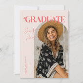 卒業レトロピンクアーチ卒業 案内状 (正面)