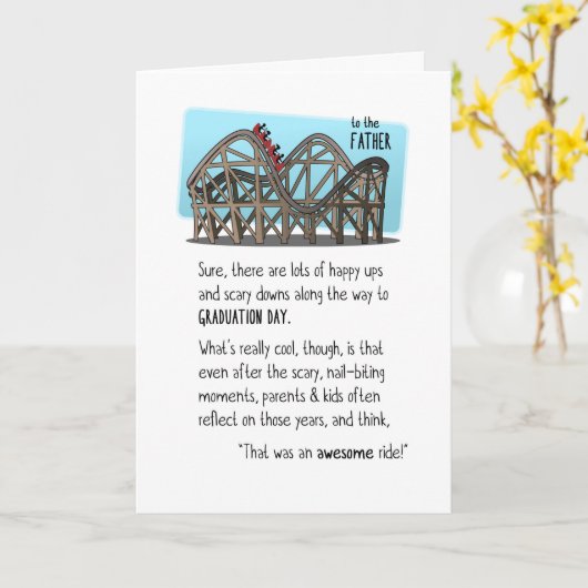 卒業ローラーのコースターの乗車の父に カード (黄色い花)