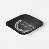 卒業ローレルリースオンブラックロック ペーパープレート (傾斜あり)