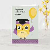 卒業ワイズフクロウ8年生 カード (黄色い花)