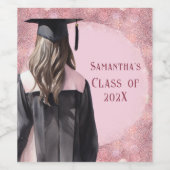 卒業ワインラパーソナライズされたベル ワインラベル (シングルラベル)