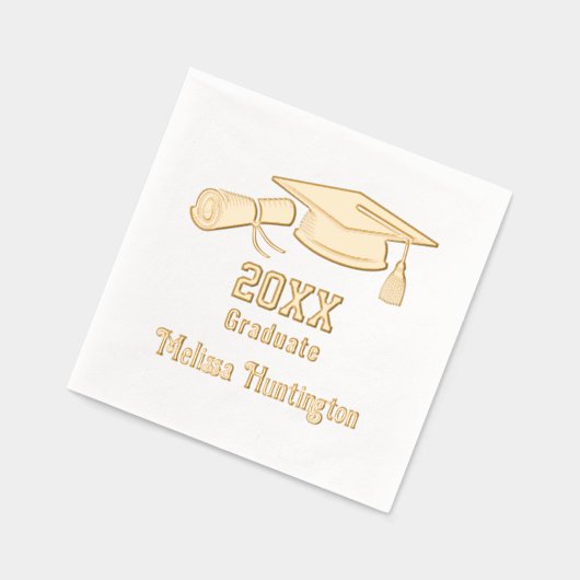 卒業上限および卒業証書の名前#1 箔ナプキン (左)