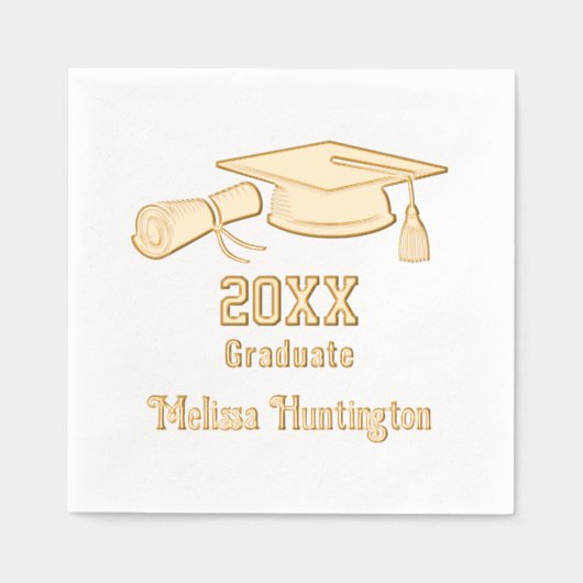 卒業上限および卒業証書の名前#1 箔ナプキン (正面)