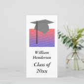 卒業上限の下に写真を追加フォトカード 案内状 (スタンド正面)