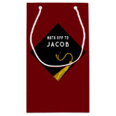 卒業中パーソナライズされた抱き枕 スモールペーパーバッグ (裏面)