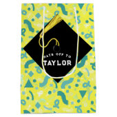 卒業中パーソナライズされた抱き枕 ミディアムペーパーバッグ (裏面)