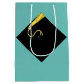 卒業中パーソナライズされた抱き枕 ミディアムペーパーバッグ (裏面)