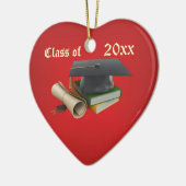 卒業乳鉢及び免状のオーナメント セラミックオーナメント (左)