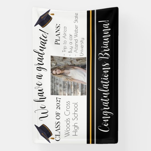 卒業予定の今後のプランパーティーバナー 横断幕 (縦)