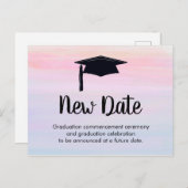 卒業予定延期の新期日 ポストカード (正面/裏面)