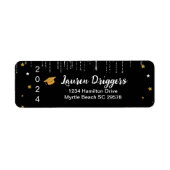 卒業住所エレガント年グリッター申告 ラベル (正面)