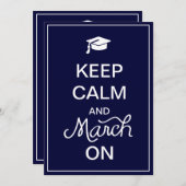 卒業保発表に落ち着いて行進 招待状 (正面/裏面)