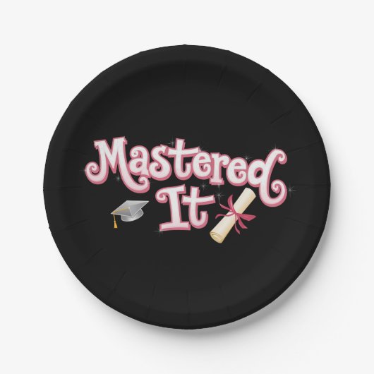 卒業修士号を取得 ペーパープレート (正面)