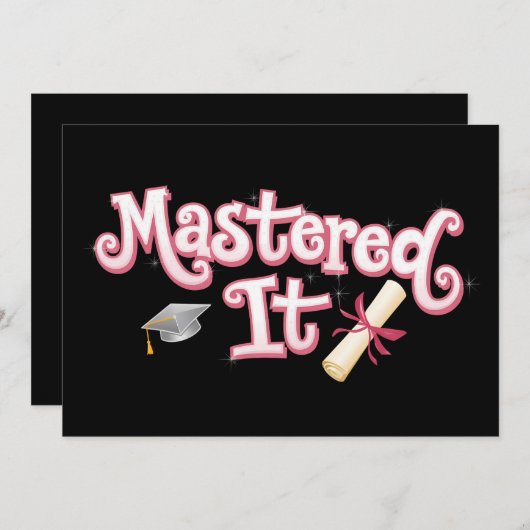 卒業修士号を取得 招待状 (正面/裏面)