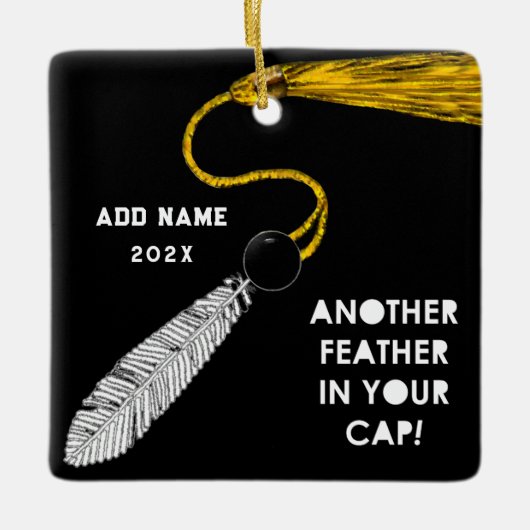 卒業優等卒業記念ギフト セラミックオーナメント (正面)